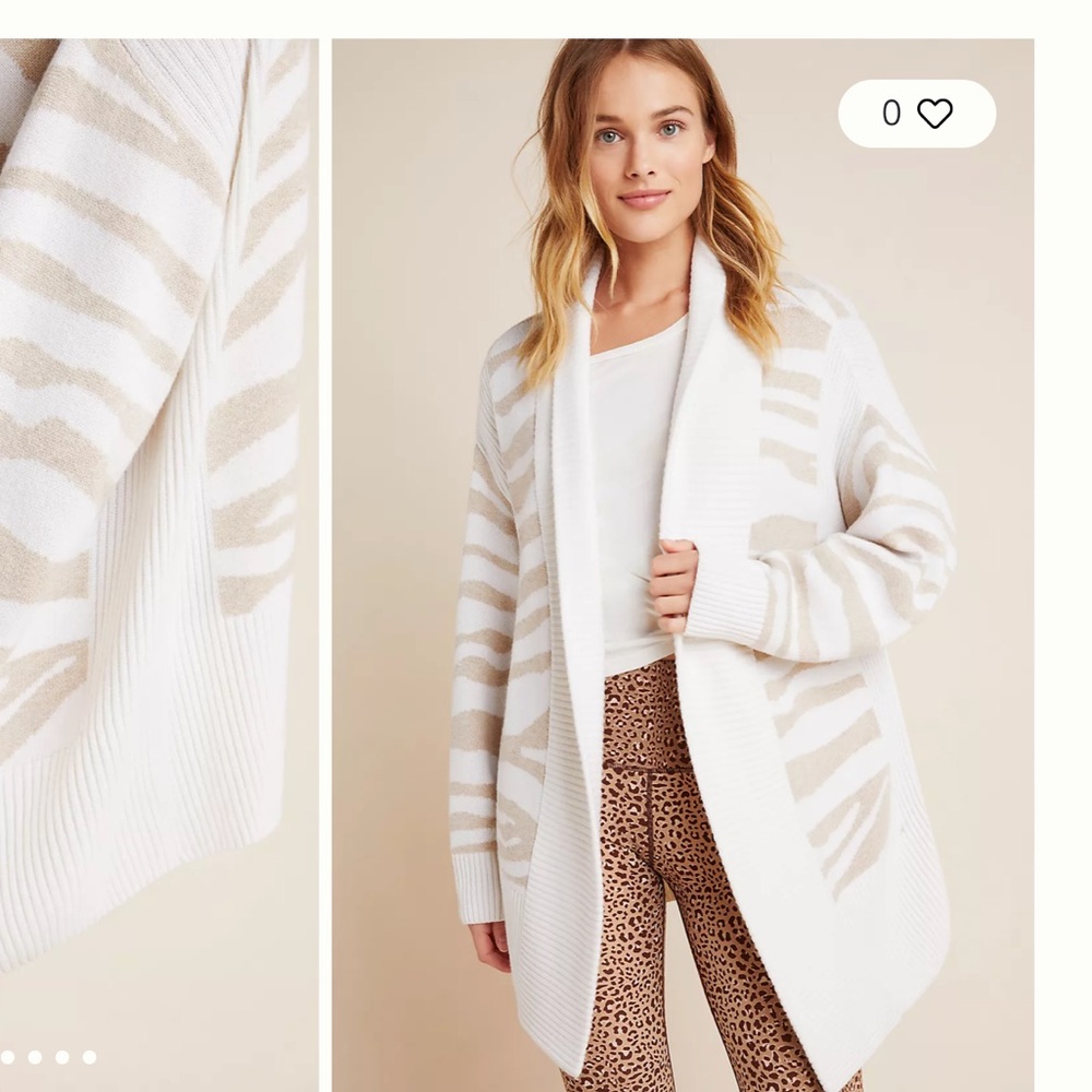 Varley Neutral Animal Print Cardigan